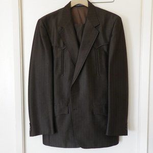 Man's 3 piece Western suit chocolate brown size 44R - Pants 36